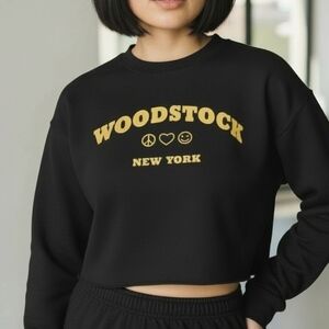 One Clothing Los Angeles Woodstock Cropped Sweatshirt Small